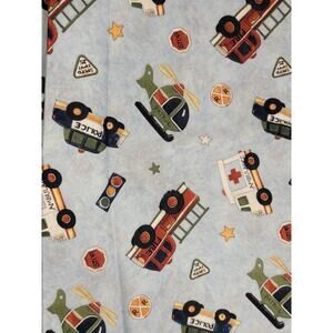 First Responder Rescue Vehicles Blue Cotton Fabric 2 Yards New